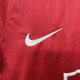 2007/2008 Man Utd home Red long sleeve Retro soccer jersey (长袖)(带胸前决赛字)