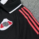 25/26  River Plate Black polo shirts pants suit