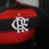25/26 Flamengo Home  Long Sleeve Player Version Soccer Jersey