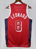 2024 Olympic Game USA LEONARD # 8 Red Basketball Jersey