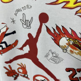 2025 T267 Jordan Fire New Edition  Pure Cotton  White T-shirt