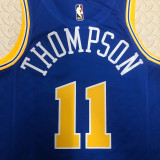 22/23 WARRIORS THOMPSON #11 Blue Top Quality Hot Pressing NBA Jersey (Retro Logo)