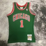 2008/2009 BULLS ROSE #1 Green Retro Top Quality Hot Pressing NBA