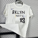 2025 T251  Nets HARDEN # 13 NK White  Pure Cotton  Blue T-shirt