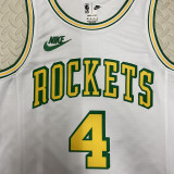 22/23 ROCKETS GREEN #4 White Top Quality Hot Pressing NBA Jersey (Retro Logo)