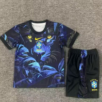 25/26 Brazil Leopard Head Special Edition Kids  Soccer Jersey