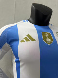 24/25 Argentina Home  Long Sleeve  Player Version Soccer Jersey(长袖球员)