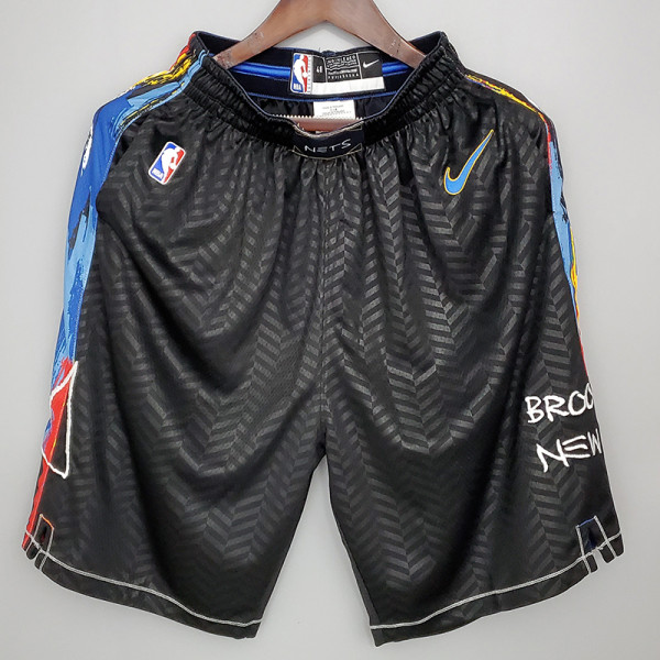 20/21 NETS Black City Edition Top Quality NBA Pants (涂鸦)