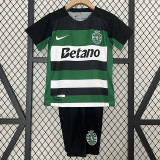 24/25 Sporting Lisbon Home Kids Soccer Jersey