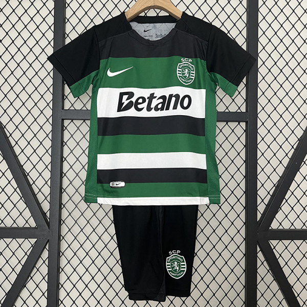 24/25 Sporting Lisbon Home Kids Soccer Jersey