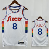 24/25 76ERS GRORGE  # 8 City Edition Top Quality Hot Pressing Retro NBA Jersey