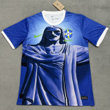 25/26 Brazil Christ Statue Special Edition Blue Fans Soccer Jersey