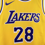 22/23 LAKERS SAKURA #28 Yellow Top Quality Hot Pressing NBA Jersey(圆领)