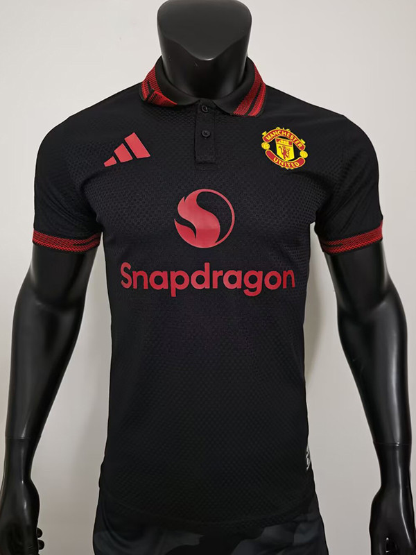26/27 Man Utd Black Player Version Polo Shirts