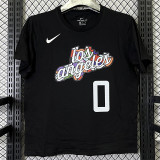 2025 T262 Clippers  WESTBROOK # 0  Pure Cotton  Black T-shirt