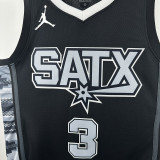 22/23 Sa Spurs PAUL #3 Black Flying Man EditionTop Quality Hot Pressing NBA Jersey飞人