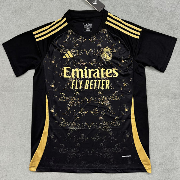 24/25 RMA Black Gold Special Edition  Fans Soccer Jersey