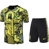 25/26 Brazil Jesus Statue Golden Training Short Suit