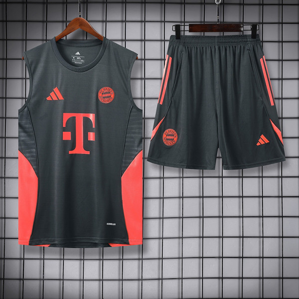 25/26 Bayern Black & Orange Tank top and shorts suit