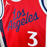 24/25 Clippers PUAL # 3 Fly Man Red Top Quality Hot Pressing NBA Jersey
