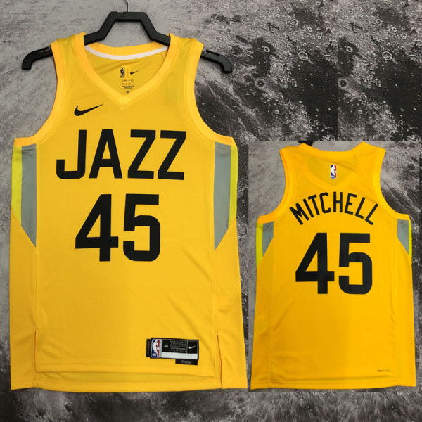 22/23 JAZZ MITCHELL #45 Yellow Top Quality Hot Pressing NBA Jersey