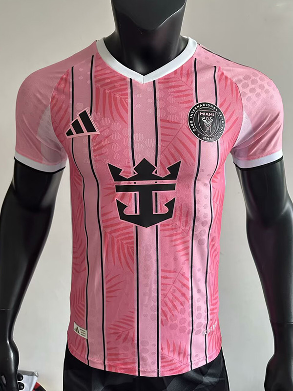 25/26 Inter Miami  Leaf patterns  Pink  Player Version  Polo Shirts