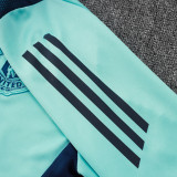24/25 Man Utd Light Green Kids Half Pull Tracksuit  (童装、半拉链)