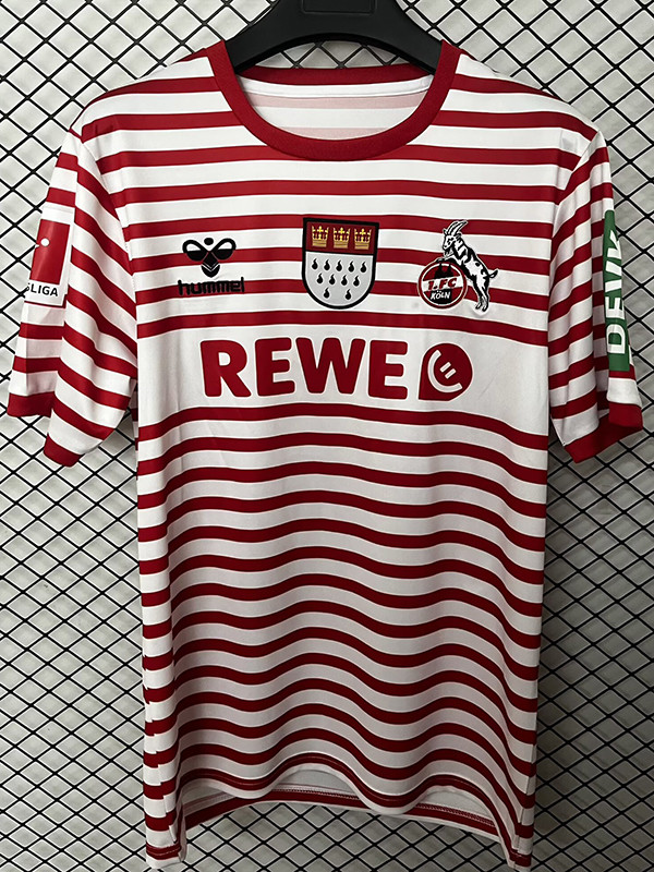 25/26 FC Köln Carnival Red and White Fans Soccer Jersey