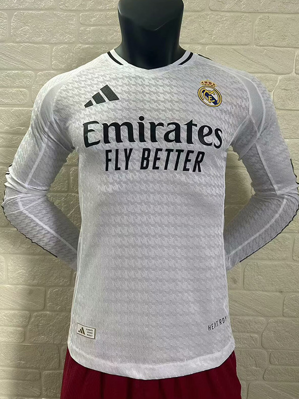 24/25 RMA Home Long Sleeve Player Version  Soccer Jersey