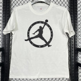 2025 T244 Flying Man Co branded Edition White  Pure Cotton  Blue T-shirt
