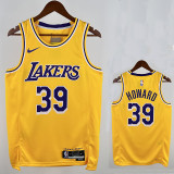 Lakers HOWARD # 39 Yellow Top Quality Hot Pressing NBA Jersey
