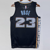 22/23 Grizzlies ROSE #23 Black City Edition Top Quality Hot Pressing NBA Jersey