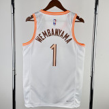 23/24 SA Spurs WEMBANYAMA #1 White City Edition Top Quality Hot Pressing NBA Jersey