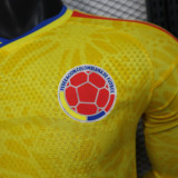 25/26 Colombia Home Long Sleeve Player Version Soccer Jersey
