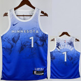 23/24 Timberwolves ANDERSON #1 Blue City Edition Top Quality Hot Pressing NBA Jersey