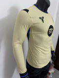 25/26 BAR Away Yellow  Player Version  Long Sleeve  Soccer Jersey