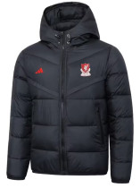 25/26 LIV AD Red Logo Black Hooded Cotton Coat 连帽棉衣