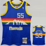 1991/92 Nuggets MUTOMBO #55 Blue Retro Top Quality Hot Pressing NBA Jersey