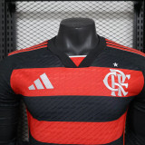 24/25 Flamengo Home  Long Sleeve Player Version Soccer Jersey
