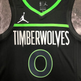 22/23 TIMBERWOLVES RUSSELL #0 Black Top Quality Hot Pressing NBA Jersey (Trapeze Edition)