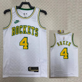 22/23 ROCKETS GREEN #4 White Top Quality Hot Pressing NBA Jersey (Retro Logo)