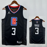 Clippers PUAL # 3 Fly Man Black Top Quality Hot Pressing NBA Jersey