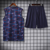 24/25 England Blue Purple  Checkered  Tank top and shorts suit（方格蓝紫）