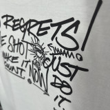 2025 T258  Graffiti NK White  Pure Cotton  Blue T-shirt