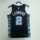 22/23 SA Spurs LEONARD #2 Black Top Quality Hot Pressing NBA Jersey (Trapeze Edition)