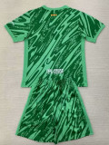 24/25 BAR Green Goalkeeper  Kids Soccer Jersey(大胸花）