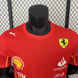2024 F1 Formula One Ferrari #55 Red Racing Suit (圆领、55号、左肩带DX广告)