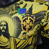 2024 Brazil Christ statue Yellow Player Version Soccer Jersey