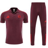 25/26  Bayern Maroon Polo Collar Pants Set
