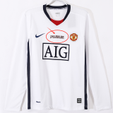 2008/2009 Man Utd Away Long Sleeve Retro Soccer Jersey (胸前字、长袖)